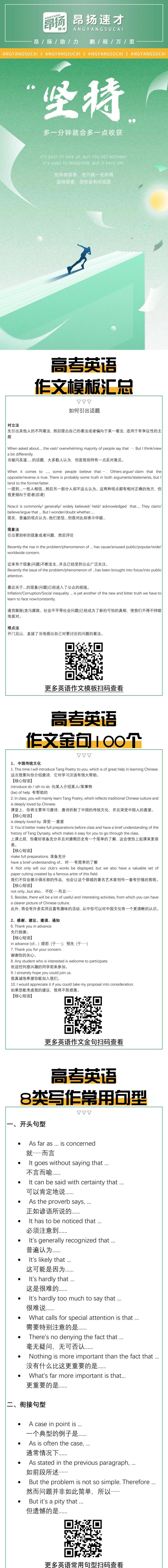 高考英語(yǔ)作文模板匯總